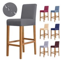 Einfarbig Club Drehstuhl bezug Stretch Stoff kleine kurze Rücksitz bezug Barhocker Wohnkultur nicht 100% wasserdicht