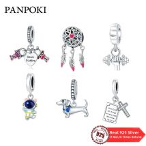 Echte Sterling Silber Schwester herzförmige Perlen Charms Anhänger passen Original Armband Armreif Frauen DIY edlen Schmuck