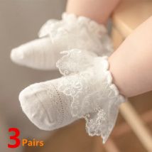 Neugeborene Mädchen Socken Kinder Mädchen Rüschen Spitze Tutu Socken Baumwolle Kinder tanzen Prinzessin Socke Blumen gekräuselte feste Söckchen
