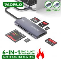 6-in-1 USB 2.0/TYPE-C Multifunktionskartenleser, unterstützt SD/TF/XD/CF/M2-Speicherkarten, geeignet für Kameras und Computer, 480 Mbit/s Hochgeschwindigkeitsdatenübertragung,