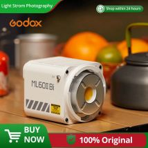 Godox ML60II BI 2800K -6500K Luce video LED Modalità silenziosa Regolazione luminosità portatile Supporto Lampada LED aggiornata per esterni agli ioni di litio