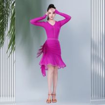 Customes Eleganter, kurzer Mesh-Latin-Tanzrock für Damen, bequem, weich, Ballsaal-Tanz, Walzer, Tanzkleidung, moderner Tanzrock, Body