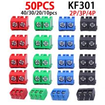 10/20/50 Pz/lotto KF301-5.0-2P KF301-3P KF301-4P Passo 5.0mm Pin Dritto 2P 3P Vite PCB Morsettiera Connettore Blu Verde