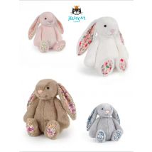 Peluche de Conejo Jellycat de 30 cm, Lindo, con Orejas Largas, Muy Suave, Blanco y Rosa, Muñeco de Peluche para Dormir, Decoración del Hogar, Regalos de Navidad para Niñas