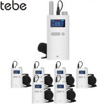 Tebe Wireless Tour Guide System with Microphone Portable Audio Transmitter Receiver for Church Excursion Museum Conference