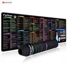 EXCO Python Programmazione Mouse Pad Grandi scorciatoie Cheet Sheet Tastiera Mousepad Tappetino da scrivania Bordo cucito Base antiscivolo per ingegnere