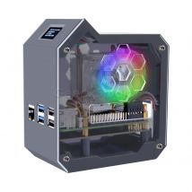 N07 minit ower nvme nas kit für raspberry pi 5 mit eis turm unterstützt m.2 nvme ssd 2230, 2242, 2260, 2280