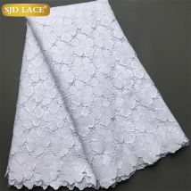 SJD PIZZO Africano Paillettes Guipure Cavo Tessuti di Pizzo 5 Metri 2025 Nuovo Merletto Solubile in Acqua Nigeriano Per Le Donne Abiti da Sposa A4025