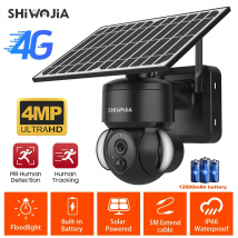 SHIWOJIA 4MP WIFI Solar Kamera 4G Sim Karte PIR Menschlichen Erkennung Solar Batterie Sicherheit Kamera CCTV Video Überwachung Outdoor cam