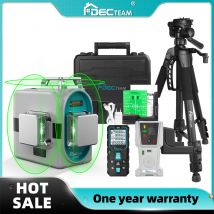 Decteam 12 Linien 3D Laser Level Green Beam selbst nivellieren des Cross Line Laser Level Tool Kit mit Adapter, Stativ, Empfänger & Entfernungs messer