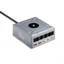 260W GaN Charger Wireless Charger PD3.1 QC3.0 USB Type C 140W PPS Fast Charging for MacBook Pro Laptop IPhone 17 Xiaomi Samsung