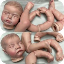Kits Reborn 19 Zoll Lou Lou und Levi bemaltes Haar Bebe Puppen-Kits handgemachte lebensechte Neugeborene unvollendete DIY bemalte Kits