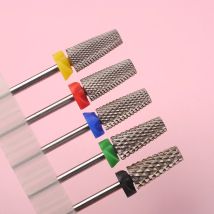 Punte da trapano per unghie 5 in 1 Acciaio al tungsteno Denti incrociati Lima per manicure Taglierina per unghie Smalto per unghie in gel acrilico o duro Rimuovi punta da trapano