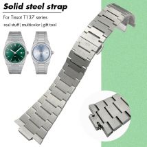 Für Tissot T137 1853 PRX T137.410 T137.407 11 mm 12 mm 316L Edelstahl konvexes Uhrenarmband Silber Gold Armbänder Armband