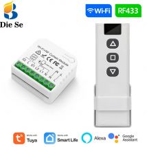 Wifi Rf Interruttore per tende Tuya Smart Life Modulo tapparella Trasmettitore 433 mhz Telecomando Tende per finestre Alexa Google Home