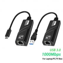 10/100/1000Mbps USB 3.0 Przewodowy adapter USB TypeC do Rj45 Lan Ethernet RTL8153 Karta sieciowa do komputera Macbook Windows Laptop