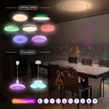 Chysongoods-Luz de techo LED moderna con Altavoz Bluetooth, aplicación de Control por voz, cambio de Color, lámpara de techo RGB para electrodomésticos