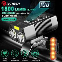 X-Tiger lampka rowerowa reflektor lampa rowerowa z Power Bank akumulator LED 5200mAh MTB lampka rowerowa latarka akcesoria rowerowe
