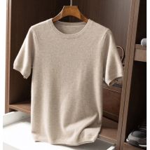 T-shirt in cashmere da uomo Camicia merino con strato base T-shirt corta traspirante traspirante Abbigliamento di lusso di grandi dimensioni