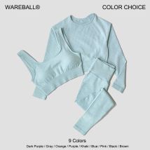 Frauen Sportswear Yoga Set Workout Kleidung Sportbekleidung Sport Gym Legging Nahtlose Fitness Bh Crop Top Langarm Yoga Anzug