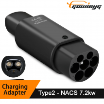 Typ2 für Tesla-Adapter AC 7,2 kW, passend für Typ2 EV-Ladegerät, passend für Tesla Model S/X/3, nicht passend für Tesla-Ladegerät/Typ2-Ladestation