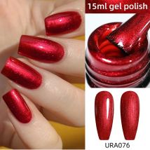UR SUGAR 15 ml Winter Red Series Gel Nagellack Ancore Red Semi Permanent Soak Off UV Gel Glitter Shining DIY Nail Art Maniküre