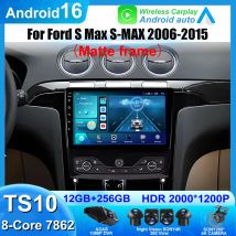Android 16 für Ford S-Max S-MAX 2006-2015 für Ford Galaxy 2014 Autoradio Multimedia Videoplayer GPS Carplay Android Stereo Wifi