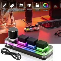 Klawiatura mechaniczna USB dla graczy 3 klawisze makro niestandardowa klawiatura RGB do gier niestandardowe pokrętło programowania Mini klawiatura klawiatury do Photoshopa