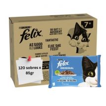 Felix Fantastic Pack Selección de Sabores Pescado en Gelatina para Gatos - 120 x 85 gr