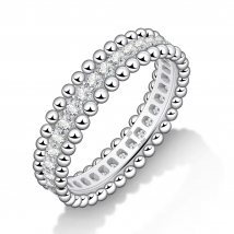 Anello completo Moissanite Incontri Coppia Anelli di promessa Argento sterling 925 D Colore VVS1 Fedi nuziali con diamanti per le donne Gioielleria raffinata
