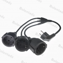 EU European Power Extension Cord with 2 3 AC Schuko Socket 250 V/16A Supply Electric Cable Triple Plug Adapter For Computer Home