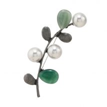 Morkopela Women Leaves Stone Brooch Vintage Scarf Clip Pins Brooches For Women Costume Jewelry Brooch Best Gift