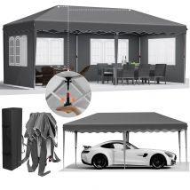 Gazebo pieghevole One Push 3x6 Pop Up Pavilion impermeabile, Padiglione da giardino con 4 pannelli laterali, Tenda per feste all'aperto per eventi Matrimoni