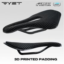 RYET 3D drukowane siodełko rowerowe Ultralekkie włókno węglowe Hollow wygodne oddychające MTB Gravel