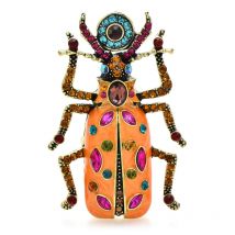 Wuli&baby Große Emaille Käfer Broschen Für Frauen Unisex 4-farbe Strass Schöne Insekten Party Büro Brosche Pins geschenke