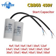 1PCS CBB60 Condensatore 450V AC Condensatori di funzionamento del motore 4/5/6/8/10/12/14/15/16/18/20/30/35/40/50/60UF per lavatrice, pompa dell'acqua
