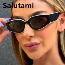Vintage kleine ovale Cat-Eye-Sonnenbrille für Damen, neue Modemarke, schwarz, weiß, sexy Sonnenbrille, Damen, trendige, elegante Farbtöne, UV400