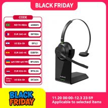 AUSDOM A2302 Trucker Bluetooth 5.1 AI Microfoni con cancellazione del rumore Cuffie wireless con supporto per caricabatterie Cuffie da 50 ore per call center