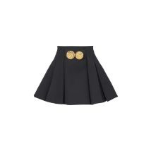HIGH STREET 2026 Neueste Mode Stilvoller Designer-Minirock für Damen mit Großer Metallschnalle und Plissee-Design