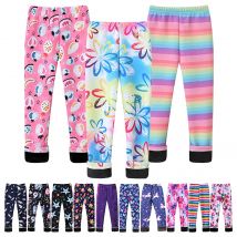 Isolierte Fleecehose für Kleinkinder und Mädchen in mehreren Stilen, gemütliche und trendige Wärme-Leggings, Herbst-Frühlings-Blumenmuster, gestreift für die Kleinen