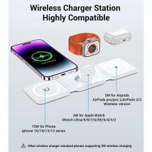 Cargador inalámbrico magnético 3 en 1 de 30W, soporte para iPhone 14, 13, 15 Pro Max 8, Airpods, iWatch, estación de carga inalámbrica rápida