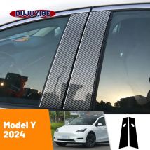 Für Tesla Modell y 2024 Kohle faser Fenster tür Säule Deal b c Säule Pfosten Abdeckung Trim Aufkleber