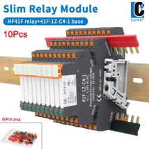 10PCS Slim Relay Module 24V 12V 5V DIN Rail Relay 6A HF 41F Relay Interface High Frequency Relay 41F-5/12/24-ZS With LED