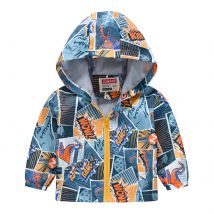 Jungen Teen niedlichen Dinosaurier Grafik druck Reiß verschluss Kapuze Jacke Mantel Kleidung für den Frühling Herbst