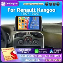 Android 14 Carplay Auto Radio Für Für Renault Kangoo 2007-2009 Navigation Multimedia GPS Player Stereo WiFi + 4G DVD DSP 2 DIN BT