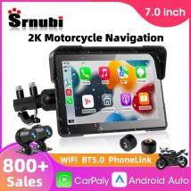 7 Zoll 2K Motorrad DVR Navigation GPS Wireless CarPlay Android Auto Tragbare Smart Display Wasserdichte IPX7 HD Aufnahme Cam