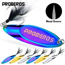 Proberos 32–87 mm 3,7–60 g Angellöffelköder, Einzelhaken, künstlicher Metall-Hartköder, Forellen-Spinner, Pailletten-Angelgerät