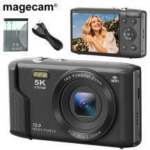 Aparat cyfrowy Magecam 5K 72MP z 2,8-calowym ekranem LCD, 16-krotnym zoomem, aparat do vlogowania w stylu vintage, rejestrator wideo dla nastolatków, dorosłych i początkujących