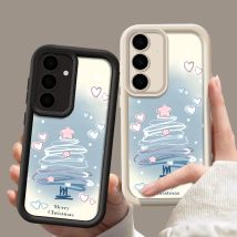 Blaue Weihnachtsbaum-Hülle für Samsung Galaxy A17 A56 A16 A15 A55 A54 A53 5G S25 Edge S24 FE S23 S22 Ultra Plus Soft Phone Cover