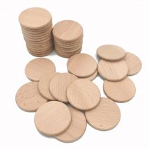 10 Stück runde Scheiben, unlackiertes Holz, Kreis, Holzstücke, Holzausschnitte, Ornamente für Bastelbedarf, Dekoration